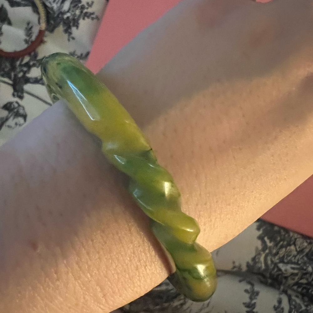 Jade Bangle Bracelet - image 1